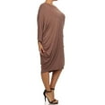 thumbnail image 3 of Women's Casual Solid Plus Size Loose Fit Long Sleeve Dolman Style Midi Dress, 3 of 4