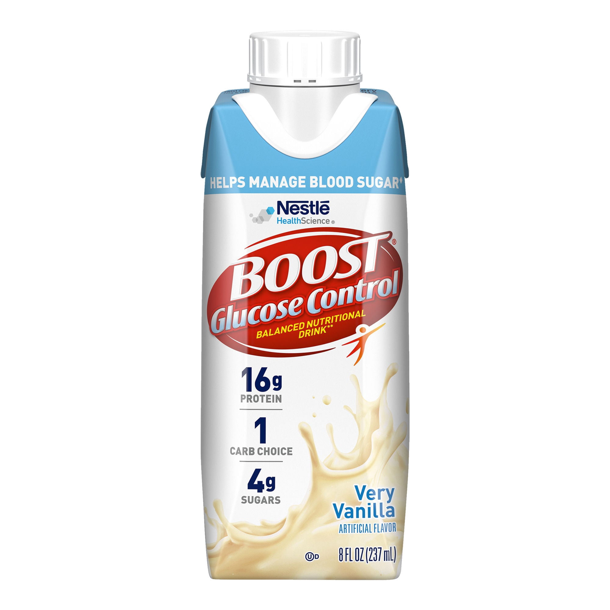 Nestle Boost Glucose Control Balanced Nutritional Drink Very Vanilla 8 oz Carton 24 Ct