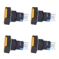 thumbnail image 2 of 25Pcs Micro Squares Push Button Switch ABS Brass Self Locking Switches with Light 16mm 12V Yellow, 2 of 5