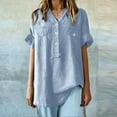 thumbnail image 5 of WCJM Women's Cute Summer Sunflower T Shirts Vintage Funny Short Sleeve Women's Short Sleeve T-Shirt Loose Shirt Top Stand Solid Color Medium Sleeve Collar Casual Women's Shirt Women's Shirt, 5 of 6