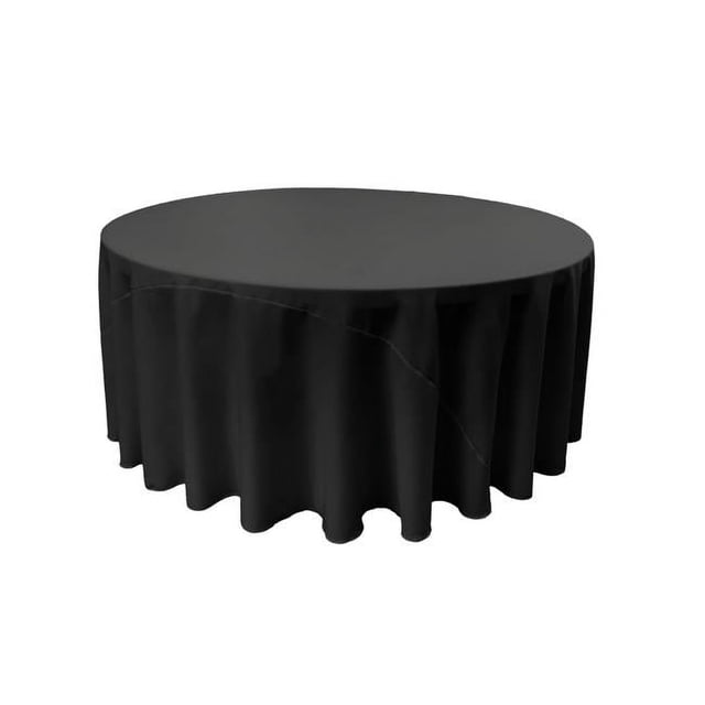 LA Linen TCpop120R-BlackP24 Polyester Poplin Tablecloth, Black - 120 in. Round