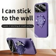 thumbnail image 2 of Allytechgroup for iPhone 13 Pro Max Case [Support Magnetic Car Mount] Silicone Suction Cup Phone Ring Grip Holder [Sticks to Walls] with Kickstand Gold Plating Stand Hard Shockproof Cover, Dark Purple, 2 of 6