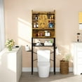 thumbnail image 6 of furlinkhm Over The Toilet Storage Cabinet, Bathroom Rack Organizers with Adjustable Shelf, 5 Tier Bathroom Space Saver Over Toilet with Door for Bathroom,Restroom,Laundry,23.43"×9.45"×73.23", 6 of 9