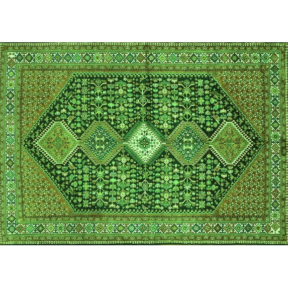 Ahgly Company Indoor Rectangle Persian Green Traditional Area Rugs, 7' x 10'