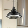 thumbnail image 4 of 60/7004-Nuvo Lighting-Newbridge-1 Light Large Pendant in Farmhouse Style-12 Inches Wide by 8.75 Inches High-Gloss Black/Silver Finish, 4 of 7