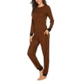 thumbnail image 4 of Ekouaer Womens Pajamas Sets Long Sleeve Tops with Jogger Pants Soft Pjs Lounge Set Outfits with Pockets, 4 of 6