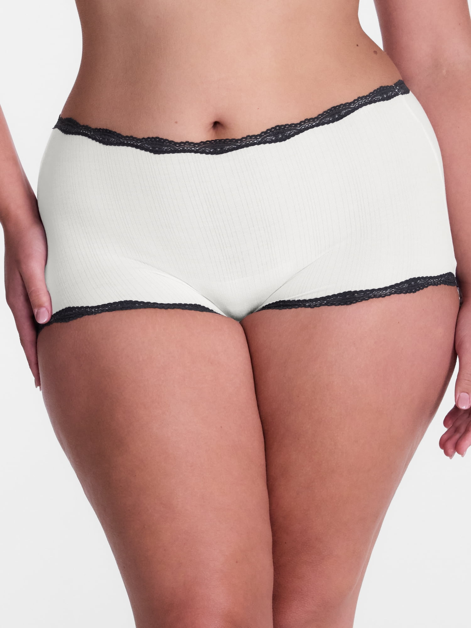 Joyspun Women's Modal Boyshort with Lace, 3-Pack, Sizes XS-XXXL