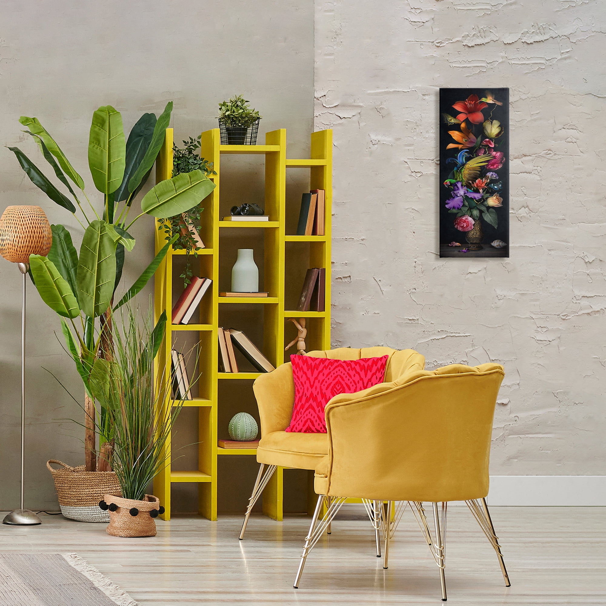 Stupell Industries Tall Vintage Lily Bouquet Plants & Flowers Painting Wrapped Canvas Art Print Wall Art, 10 x 24