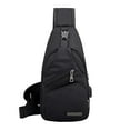 thumbnail image 2 of Moda Hombre Chest Bag Bandolera Puerto de Carga USB Daypack , Negro, Los 33x16x8cm Nuevo Negro-Tela Oxford Salvador Bolsas de moda para hombres, 2 of 8