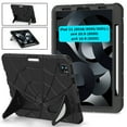 thumbnail image 4 of Kids Case for iPad Pro 11 2022/2021/2020/2018/Air 4/Air 5 with Pencil Holder, Lightweight Shockproof Stand Anti-Slip Rugged Silicone PC Case Cover for Boys Girls, Black, 4 of 11