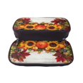 thumbnail image 5 of Picia Thanksgiving With Autumn Pattern Large Capacity PU Leather Pencil Case Organizer Pen Marker Holder Double Zipper Storage Bag Big Pencil Pouch for College Office, 5 of 6