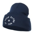 thumbnail image 2 of Home of the Brave Embroidered Long Beanie - Navy OSFM, 2 of 5
