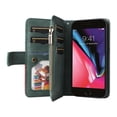 thumbnail image 3 of Multifunctional Case for iPhone 7, iPhone 8, iPhone SE 2020 & SE 2022,[RFID Blocking] 9 Credit Cards Holder with Wrist Strap, Premium PU Leather Zipper Wallet Purse Magnetic Flip Phone Cover, Green, 3 of 12