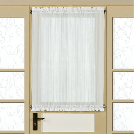 Ivory Damask Stripe - Harmony Semi-Sheer Micro-Stripe Tailored Door Panel With Tieback 60
