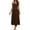 Brown, variant on Womens Maxi Dress Summer Off Shoulder Polka Dot Sleeveless Tiered Skirt with Smocked Back Brown M