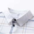 thumbnail image 5 of Qiyinn Men Short Sleeve Polo Shirt Classic Plaid Collar Button Down Casual Summer Cotton Blend Tops for Adult, 5 of 8