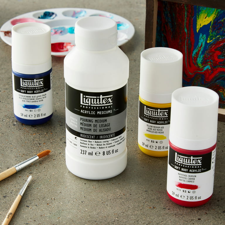 Liquitex Matte Pouring Medium & Soft Body Acrylic Set