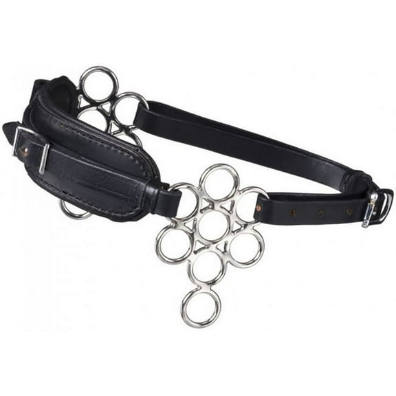 Showman Stainless Steel Leather Nose Multi-Ring Hackamore