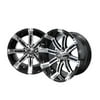Golf Cart Wheels and Tires Combo - 14" Tempest Machine Black- Set of 4