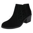 thumbnail image 4 of Soda Girl's Triangle Cutout Side Chunky Stacked Heel Ankle Boot (Black, numeric_2), 4 of 4