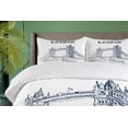 thumbnail image 4 of Ambesonne London Duvet Cover Sets, Europe Big Ben Landmark, 2-Queen, Black White, 4 of 7