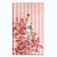 thumbnail image 1 of Metal Light Switch Plate Outlet Cover Tropical Pink Floral Striped Damask FLW065, 1 of 13