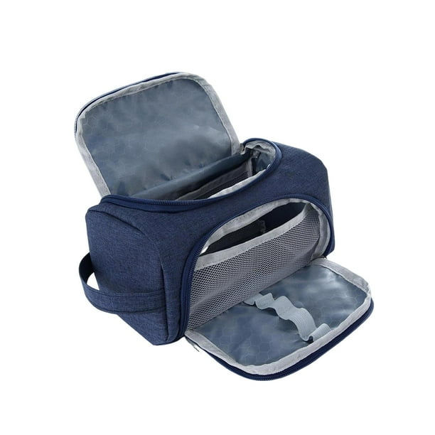 Estuche grande para lápices, neceser de maquillaje, bolsa de papelería multiusos de tela Oxford azul