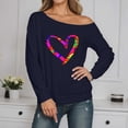 thumbnail image 1 of TINZ Chandail en Molleton Mode Femme à Manches Longues Épaules Dénudées Chandail Décontracté Col Rond Tunique avec Design Imprimé pour Automne Hiver Veste à Fermeture Éclair Complète Chemise d'Automne Grande Taille, 1 of 3