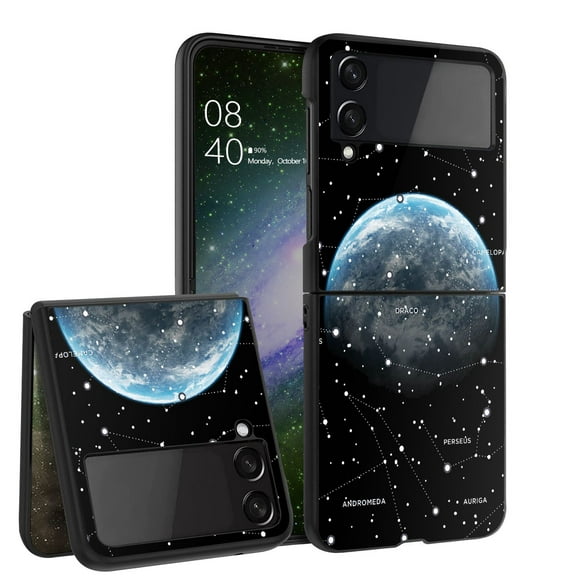 ANJ  Hard Protective Printed Case Cover Compatible with Samsung Galaxy Z Flip 4 - Earth Constellation