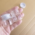 thumbnail image 5 of 10ml Transparent Glass Bottle with Silver Aluminum Cover Jars Idea for Wedding Small Wishing Bottles Wholesale 6pcs, 5 of 5