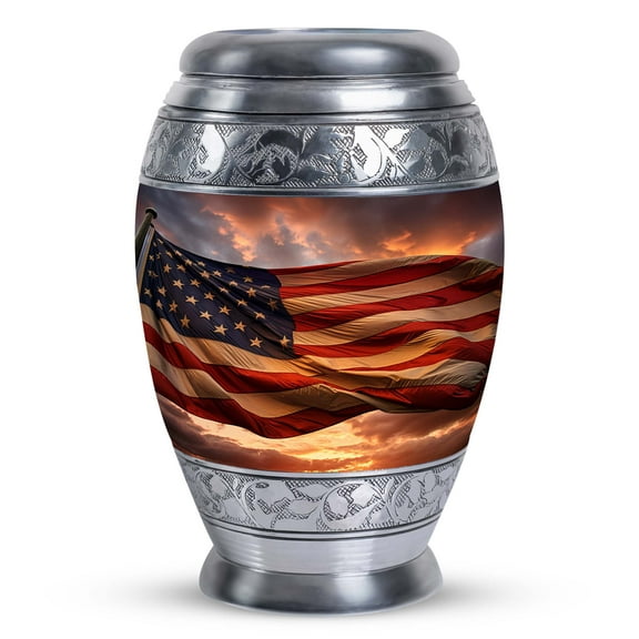 United States Flag Urn, Large Urn For Adults Ashes Women, Cremation Urn Human Ashes, Memorial Urn, Funeral Ashes Urns Human Remains Adult, Burial Urns For Adult Human Ashes, Decorative Urns 10 Inch