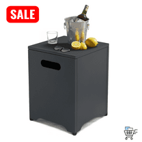 Tcbosik Propane Tank Cover Table, Outdoor Side Table, 16.1in Square Accent Table for Poolside, Backyard, Patio, Garden, Deck, Black