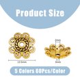 thumbnail image 2 of 300Pcs 5 Styles Tibetan Style Bead Caps Cadmium Free & Lead Free Flower Mixed Color 13.5x3mm, 2 of 7