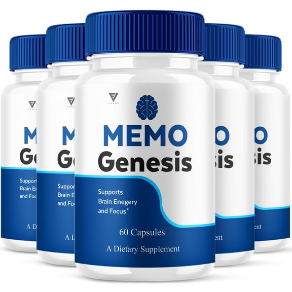 (5 Pack) Memo Genesis Focus Capsules, MemoGenesis Memory Support (300 Capsules)
