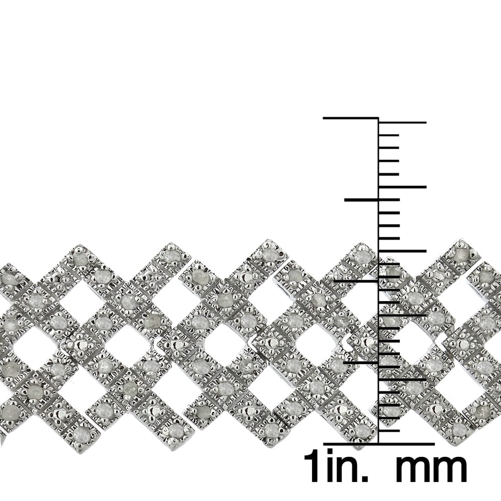Silver Tone 2 Ct Diamond Criss-Cross Bracelet