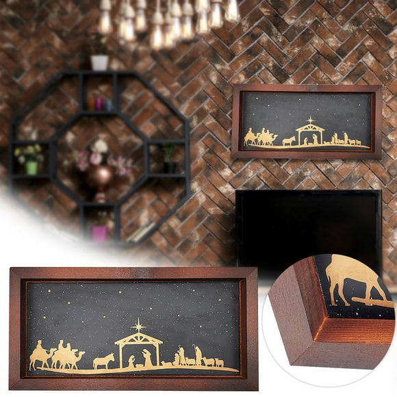 RKSTN Christmas Decorations Baby Nativity Scene Artwork Window Desk Decoration Wall Painting Christmas Decor