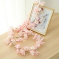 thumbnail image 6 of 70.92" Artificial 135 Heads Cherry Blossom Garland Cherry Blossom Hanging Vine Silk Sakura Vines Garland for Wedding Party Decor, Rose Red, 6 of 7