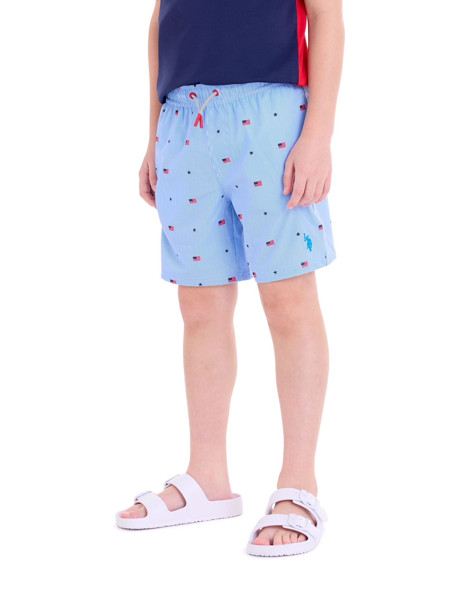 U.S. Polo Assn. Boys Flag Print Swim Short, Sizes 4-18