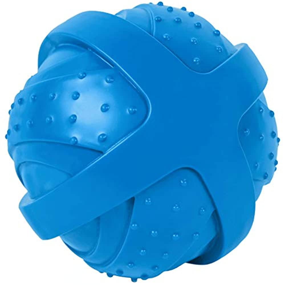 S&T INC. Rowdy Roller Interactive Dog Toys for Pets, Giggle Ball for Dogs, 4.5 Inch, Blue