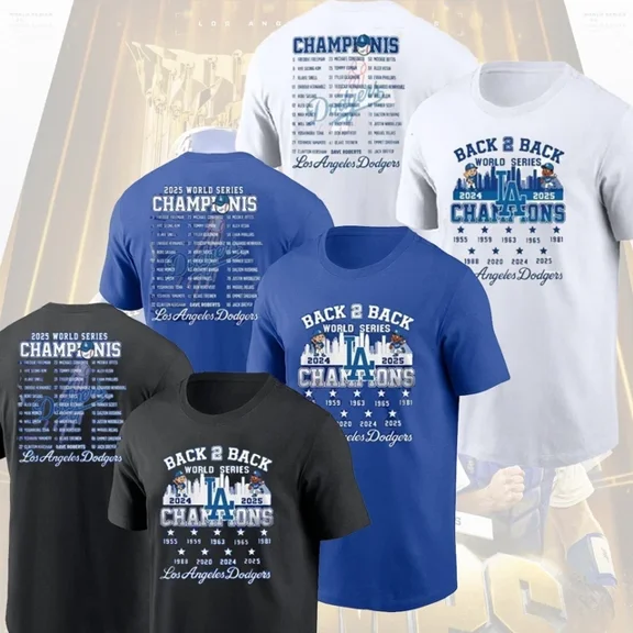 Dodgers Back 2 Back World Series Champions 2024-2025 Both Side Fans