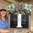 thumbnail image 3 of Yuehao Welcome Sign for Front Door, 2024 New Last Name Year Round Front Door Wreath Front Door 26 Letter Farmhouse Wreath With Wreath Bow Spring Wreaths For Front Door Outside Hanger Decor 16 inch, 3 of 3