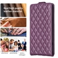 thumbnail image 7 of Flip Wallet Case for iPhone 14, PU Leather Magnetic Snap Folio Cover with Card Holder, Kickstand Function - TPU Shockproof Durable Protective Phone Case for iPhone 14, Darkpurple, 7 of 7