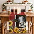 thumbnail image 3 of Cows Sunflowers Cotton Linen Table Runner for Dining Kitchen, Rustic Farms Barns Flowers Bees Animals Wedding Outdoor Party Tablerunners, Dresser Scarf Coffee Tablecloth Runners 13x36 Inches, 3 of 8