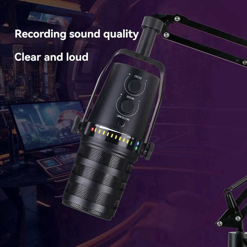 Metal USB/XLR Dynamic Wired Microphone MIC MV7 Microphone for Podcasting Recording Live Streaming Gaming