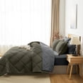 thumbnail image 6 of Flymme 7 Piece Full Size Bed in a Bag Olive Gray Comforter Set with Sheets Modern Quilted Diamond Bedding Sets Complete Full Bed Sets for All Season, 6 of 8