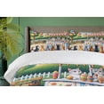 thumbnail image 3 of Ambesonne Cats Duvet Cover Set, Delicate Kittens and Ice Cream, King, Multicolor Orange Green, 3 of 6