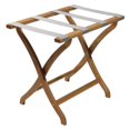 thumbnail image 1 of Wooden Mallet LR3-LOSVR 20 in. Designer Curve Leg Luggage Rack with Silver Straps - Light Oak, 1 of 2