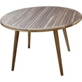 thumbnail image 1 of Table de Salle à Manger Ronde Compacte en Teck de 37 Po en Finition Naturelle, 1 of 1