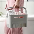 thumbnail image 4 of Portable Plastic Shower Caddy with Handle - Bathroom Toiletry Organizer with Drainage Holes, Shower Basket Storage Tote for College Dorm Room, Travel Bathroom Caddy, 4 of 6