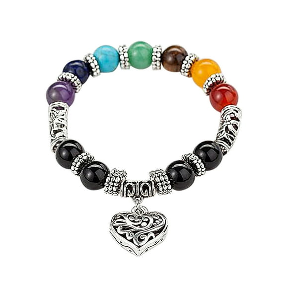 Dvkptbk Bracelets Unisex Seven Color Heart Bracelet Yoga Energy Peach Heart Bracelet Jewelry on Clearance